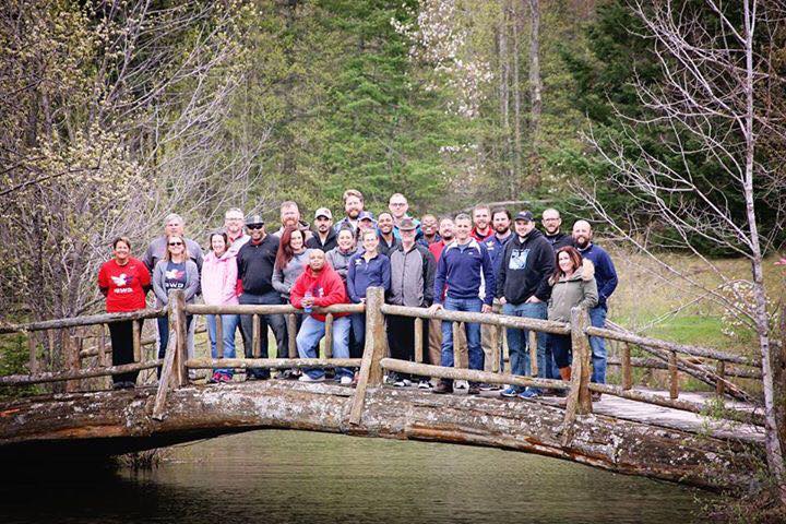 David stands with the students of the Team RWB storytelling camp in Gaylord, Michigan during May 2016. Photo courtesy of David Chrisinger.